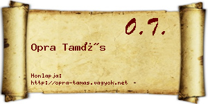 Opra Tamás névjegykártya